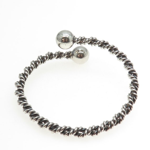 925 Sterling Silver Vintage Twisted Cuff Bracelet… - image 5