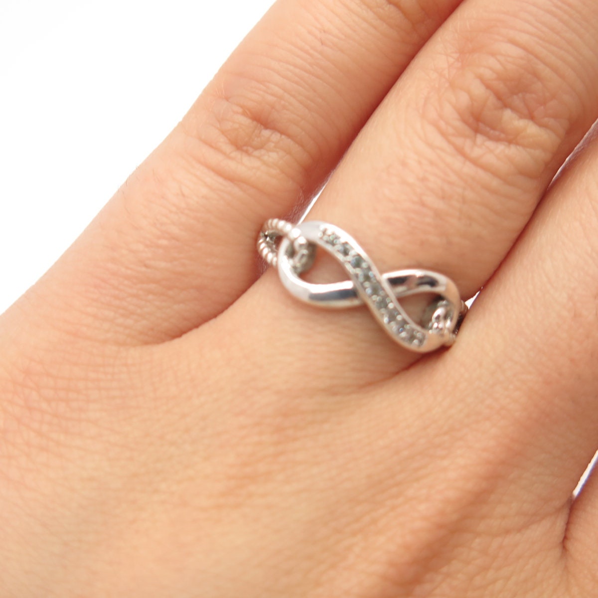 925 Sterling Silver Vintage C Z Infinity Ring Size 7 - Etsy 925 Sterling Silver Vintage C Z Infinity Ring Size 7 - Etsy