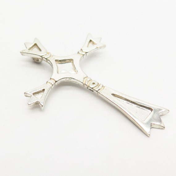 925 Sterling Silver Abstract Cross Slide Pendant - image 3