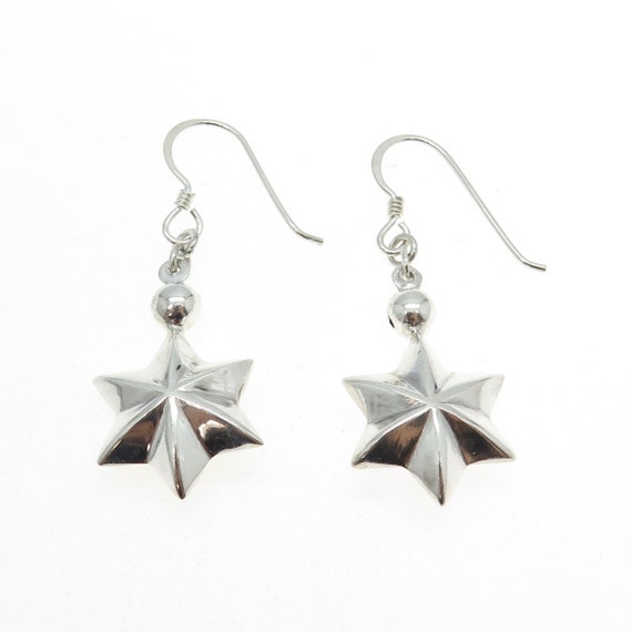 925 Sterling Silver Vintage 6-Pointed Army Star E… - image 3