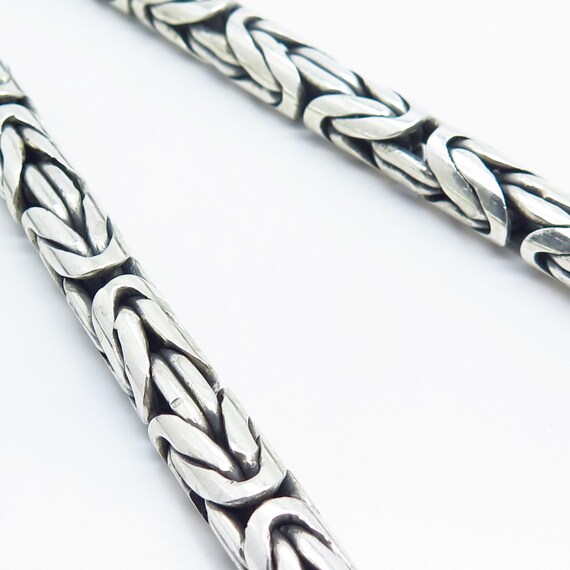 925 Sterling Silver Vintage Byzantine Chain Neckl… - image 3