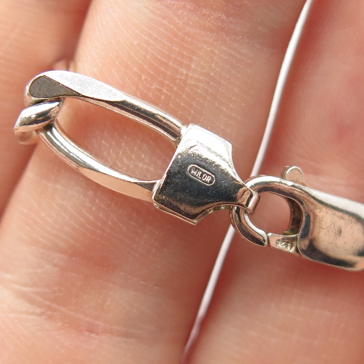 925 Sterling Silver Vintage Oval Link Bracelet 7 3/4