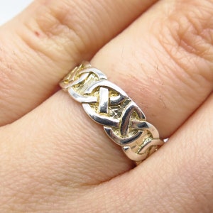 925 Sterling Silver Vintage Celtic Band Ring Size 5.5