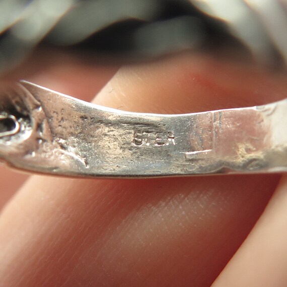 925 Sterling Silver Vintage Leaf Band Ring Size 8… - image 7