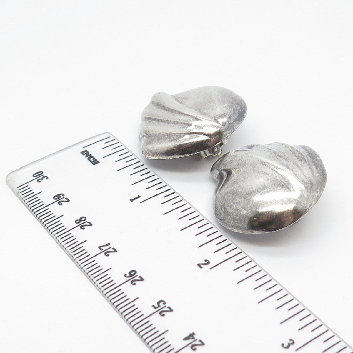 925 Sterling Silver Vintage Shell Clip on Earrings - Etsy