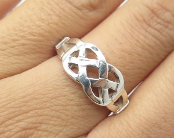 925 Sterling Silver Vintage Celtic Knot Ring Size 8.5