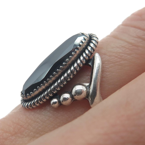 Wheeler Manufacturing シルバー 925 ヘマタイト リング WHEELER MFG CO 925 Sterling Silver Vintage Hematite Gem Twisted