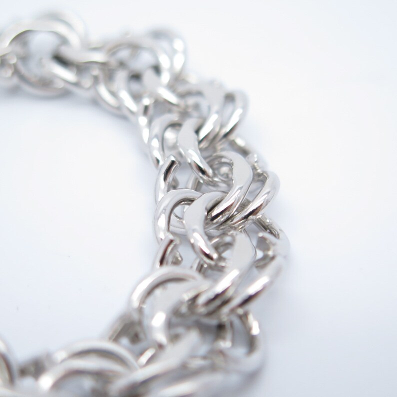 925 Sterling Silver Antique Elco Double Rolo Link Bracelet Etsy