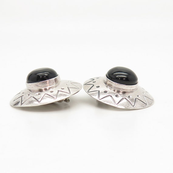 925 Sterling Silver Vintage Mexico Black Onyx Gem… - image 3