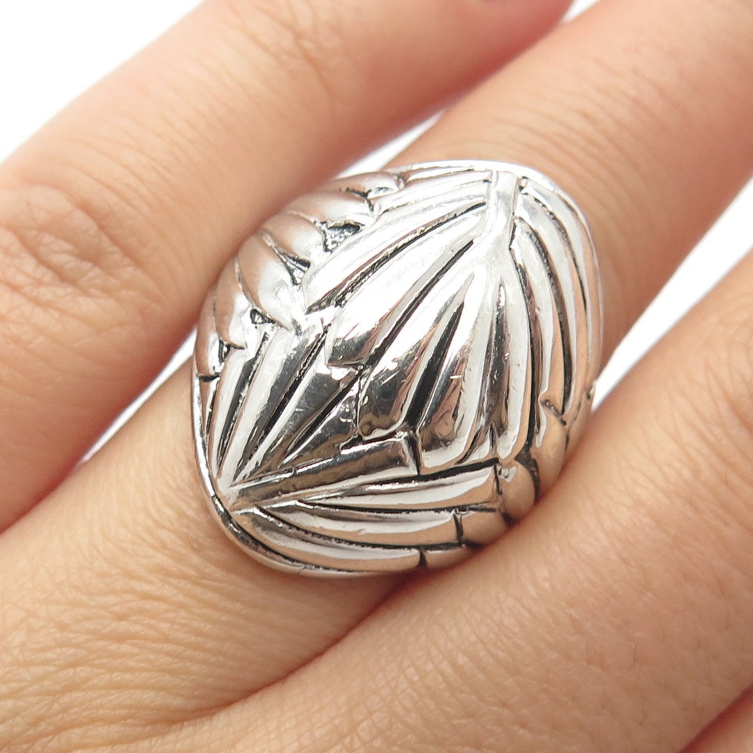 925 Sterling Silver Vintage Chapal-zenray Inc. Modernist Ring Size