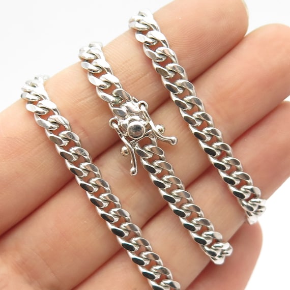 925 Sterling Silver Vintage Cuban Chain Necklace … - image 2