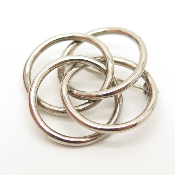 925 Sterling Silver Vintage Multi-Circle Pin Broo… - image 5