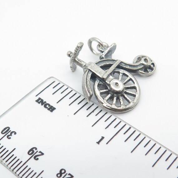 925 Sterling Silver Antique Circus Wheel Pendant - image 3