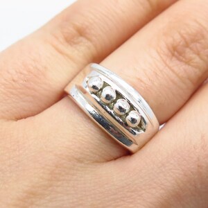 925 Sterling Silver Vintage Beaded Ring Size 5.5