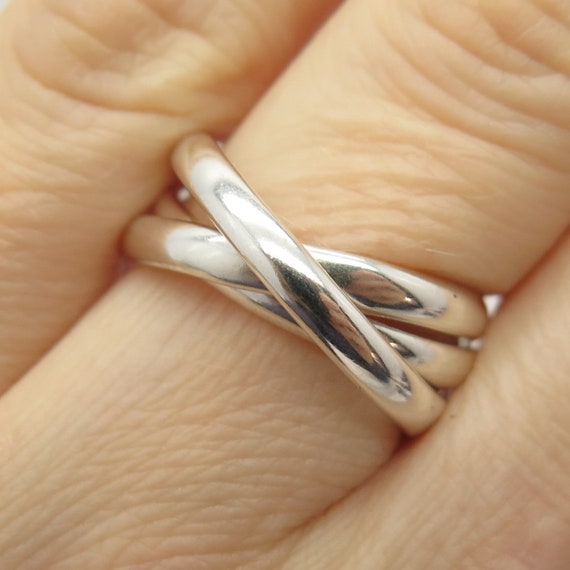 Sterling silver interlocking rings sale