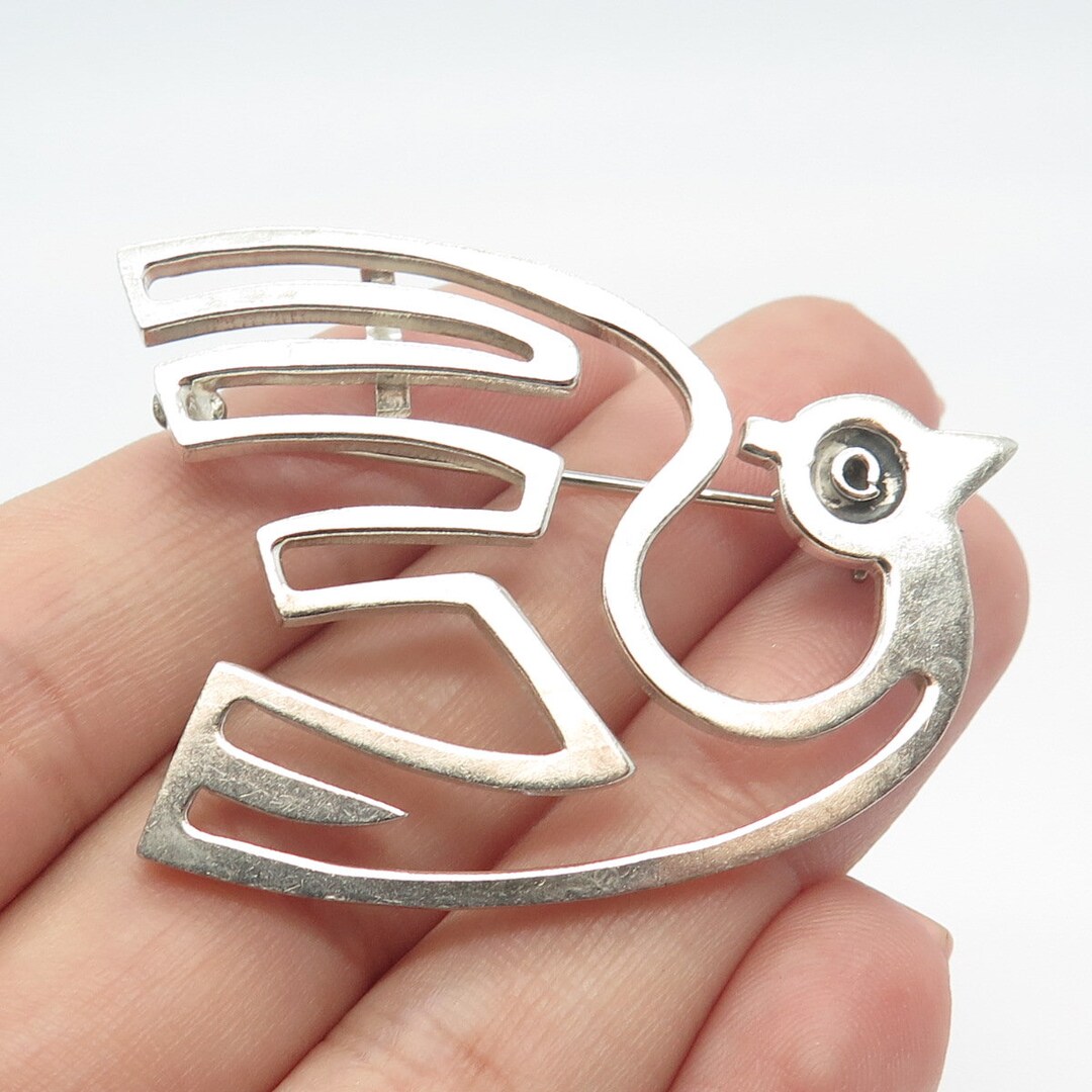 925 Sterling Silver Vintage Mexico Bird Pin Brooch - Etsy