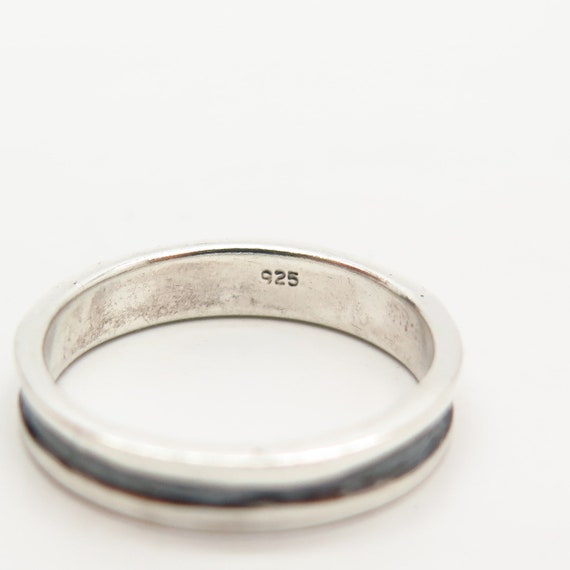 925 Sterling Silver Striped Design Band Ring Size 7.5 - Etsy
