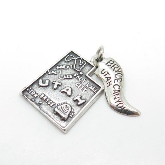 925 Sterling Silver Vintage "Utah" State Map Char… - image 5