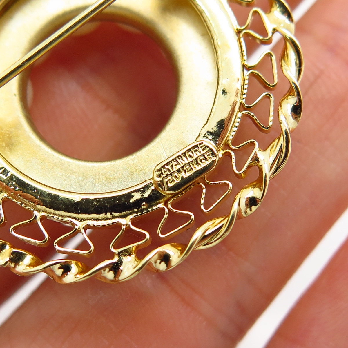 1/20 12K Gold Filled Vintage Catamore Real Pearl Twisted