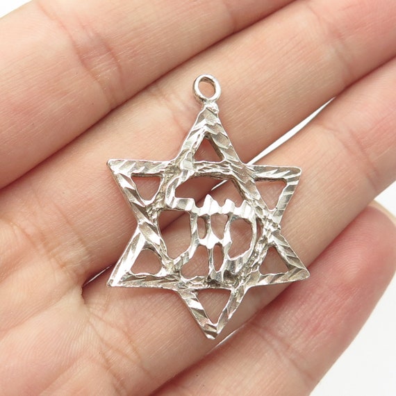 925 Sterling Silver Vintage Star of David Judaica… - image 1