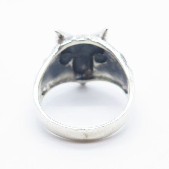 925 Sterling Silver Vintage Tribal Mask Ring Size… - image 5