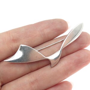 925 Sterling Silver Vintage Modernist Pin Brooch