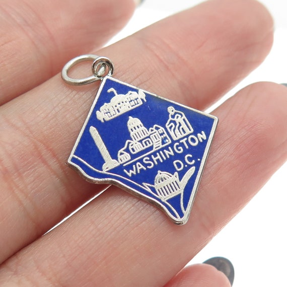 925 Sterling Silver Vintage Enamel "Washington D.… - image 1