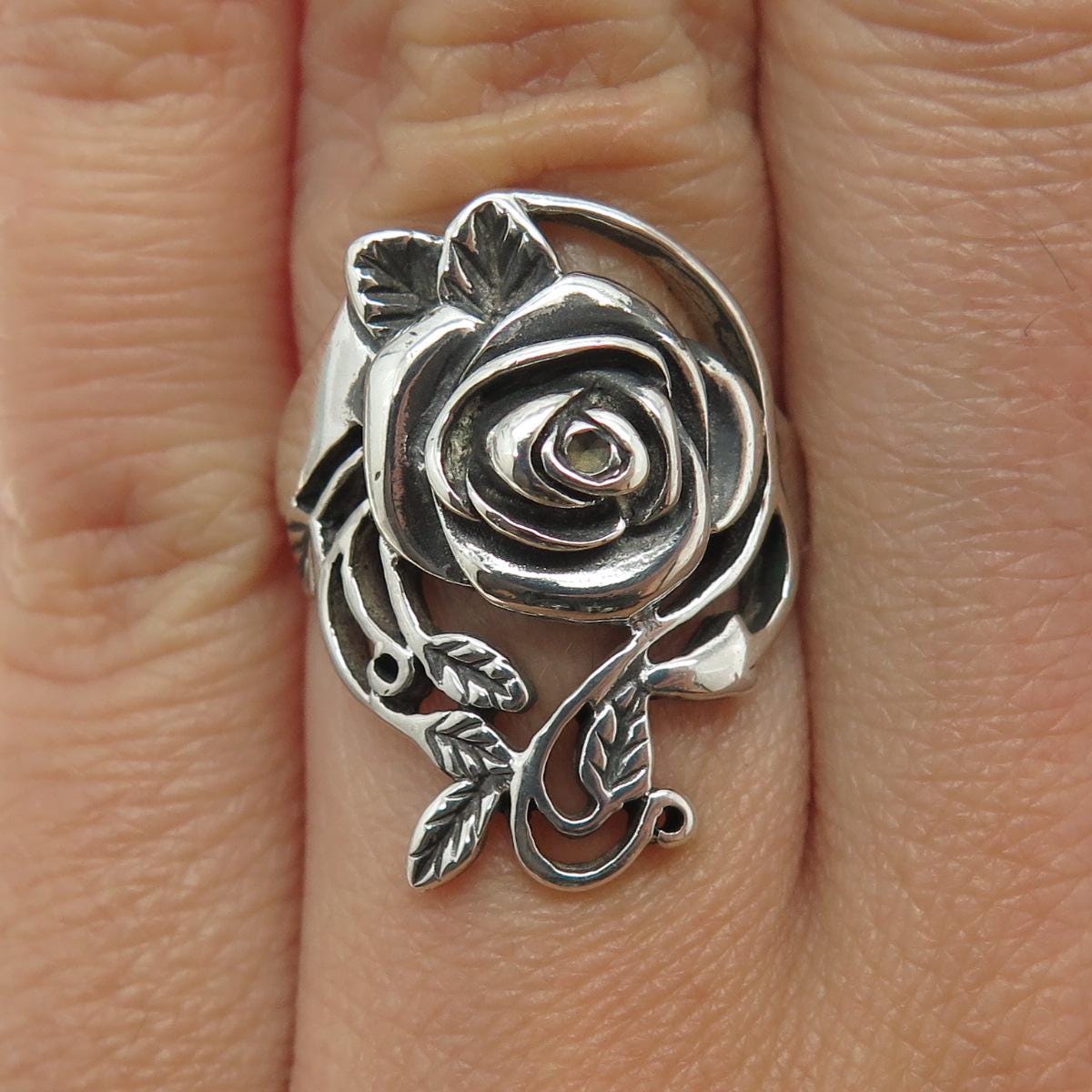 70'80's AVON フラワー ボタニカル ヴィンテージ ラップ リング 9 Vintage Leaf Ring, Green 1979 Vintage Avon Ring With