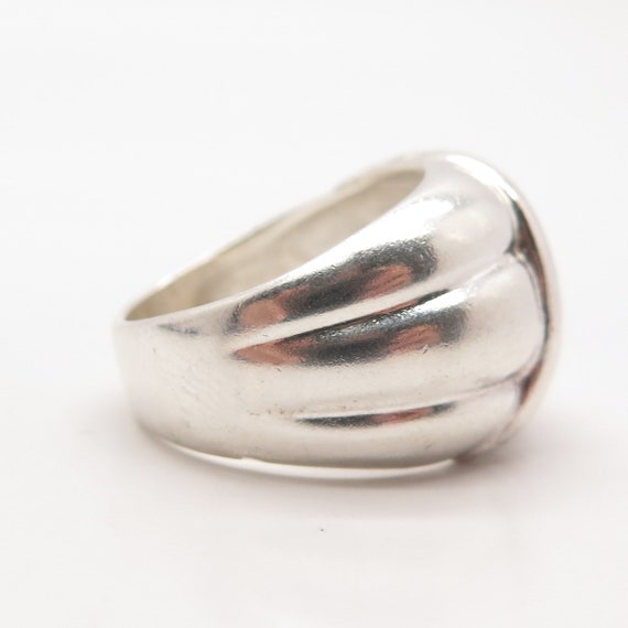 925 Sterling Silver Vintage Ribbed Wide Wrapped R… - image 6