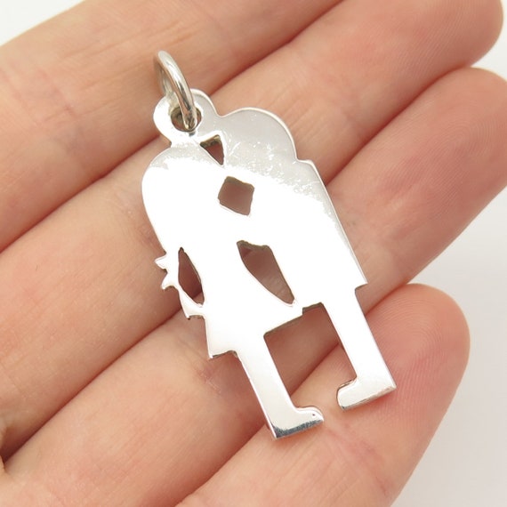 800 Silver Vintage Boy and Girl Love Kiss Design … - image 1