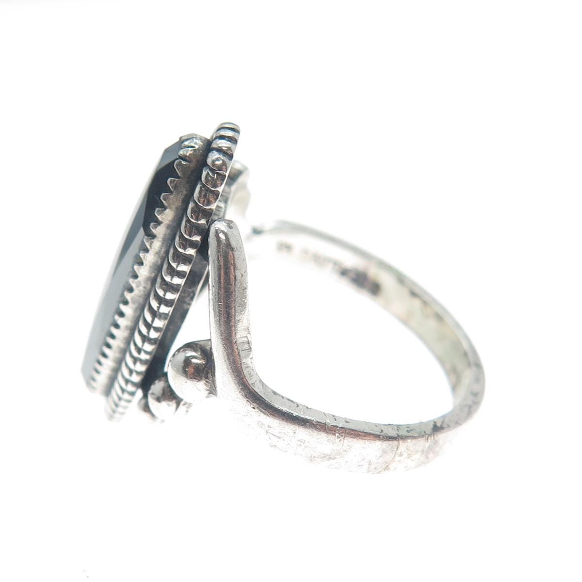 Wheeler Manufacturing シルバー 925 ヘマタイト リング WHEELER MFG CO 925 Sterling Silver Vintage Hematite Gem Twisted