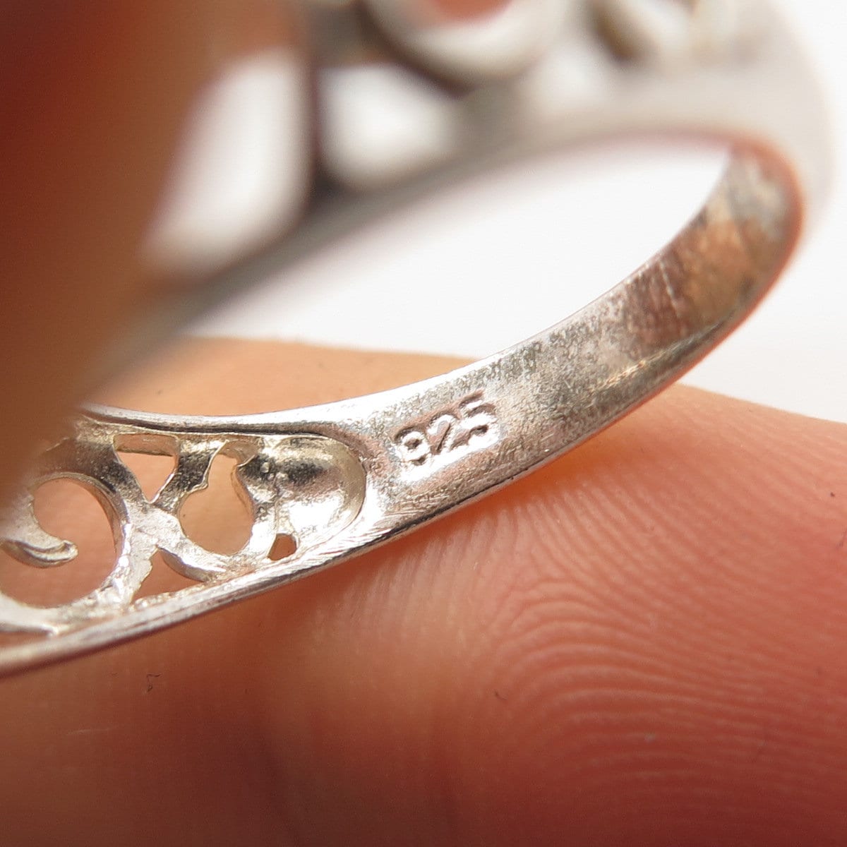 925 Sterling Silver Vintage Nevada Silver Ornate Ring Size  display picture 1