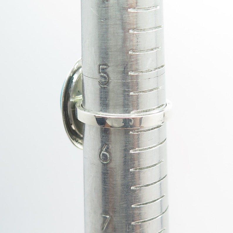 Old Pawn Sterling Silver Vintage Southwestern Turquoise Concho Ring