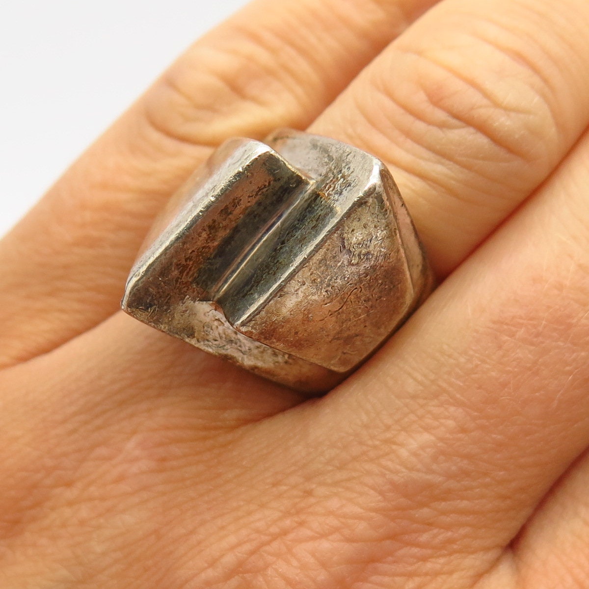925 Sterling Silver Vintage Mexico Abstract Design Statement