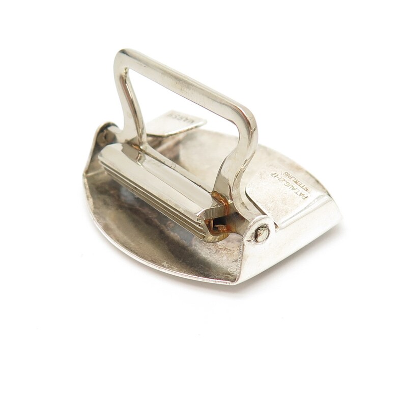 925 Sterling Silver Antique Marsh Letter S Initial Design Slide Belt Buckle