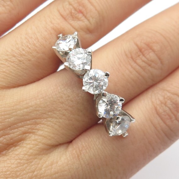 925 Sterling Silver Vintage C Z 5-stone Ring Size 9 - Etsy