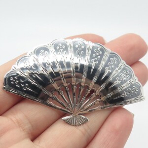 925 Sterling Silver Vintage SIAM Fan Pin Brooch