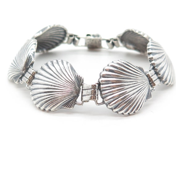 925 Sterling Silver Antique Victorian Clam Shell … - image 5