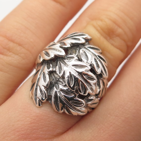 925 Sterling Silver Oak Leaf Ring Size 5.75