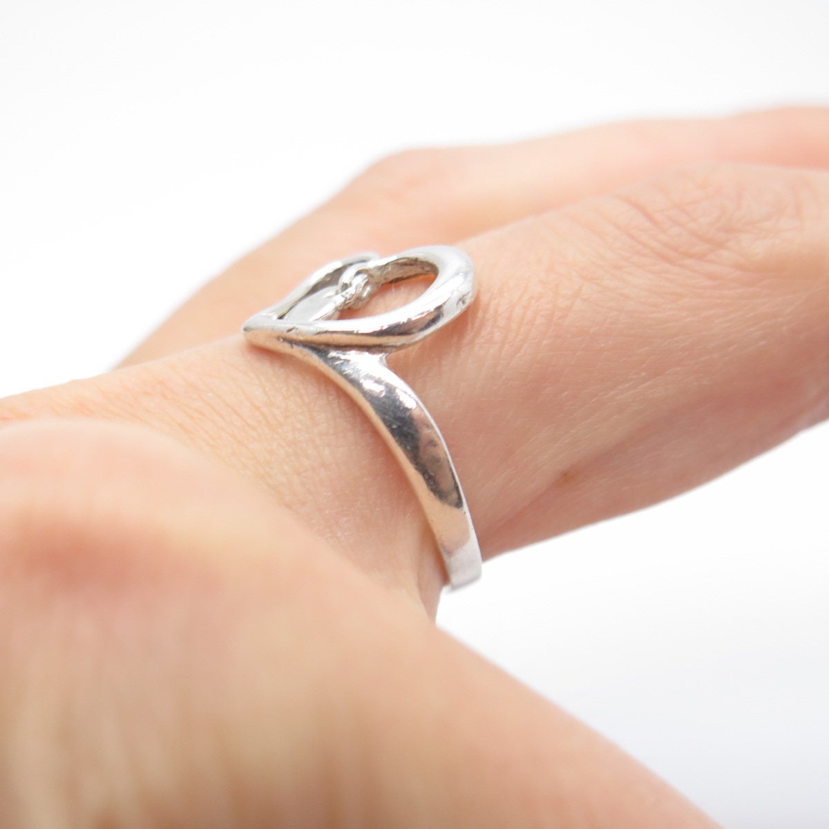 925 Sterling Silver Vintage Open Heart Ring Size 7.5 - Etsy