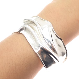 HAGIT GORALI 925 Sterling Silver Vintage Israel Modernist Adjustable Bracelet 7&quot;