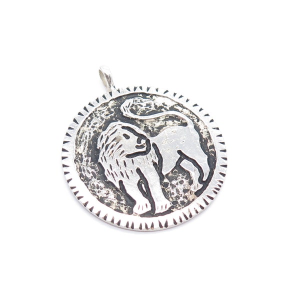 925 Sterling Silver Vintage Lion / Leo Zodiac Sig… - image 4