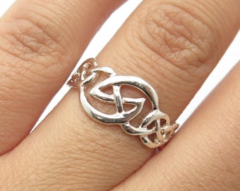 925 Sterling Silver Vintage Celtic Knot Ring Size 7.75