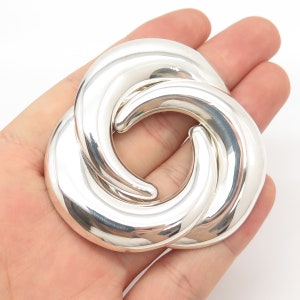 925 Sterling Silver Vintage Modernist Pin Brooch