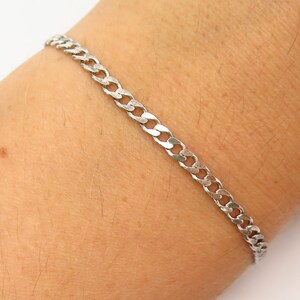 925 Sterling Silver Italy Cuban Link Bracelet 8&quot;