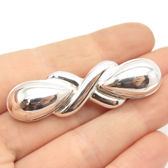 925 Sterling Silver Vintage Krypell Braided Pin B… - image 1