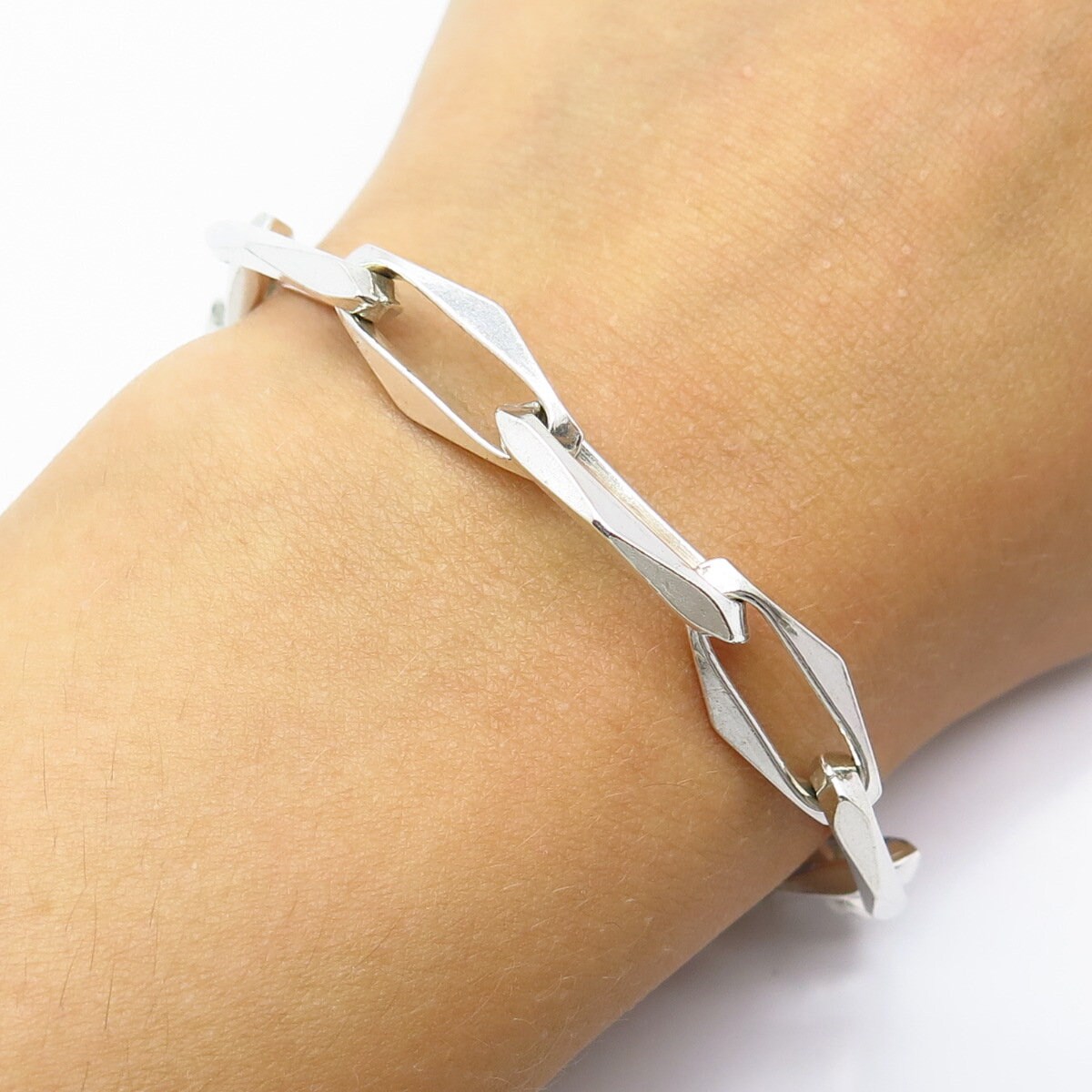 Buy 800 Silver Vintage Oval Link Bracelet 7