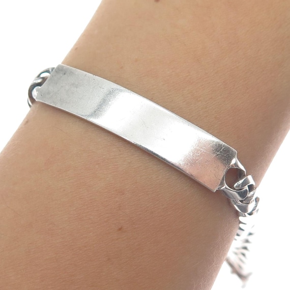 900 Silver Vintage AEP Mexico ID Curb Link Bracelet 7