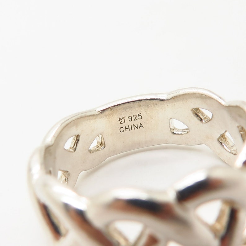925 Sterling Silver Braided Design Ring Size 10 14