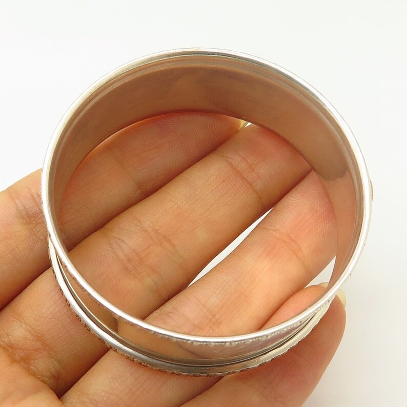Antique Webster Co 925 Sterling Silver Floral Design Napkin Ring Holder